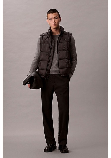 Erkek Regular Fit Dik Yaka Kapitoneli Şişme Yelek - Siyah Black