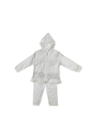 alt üst takım fermuarlı kapşonlu   no 8 Beyaz