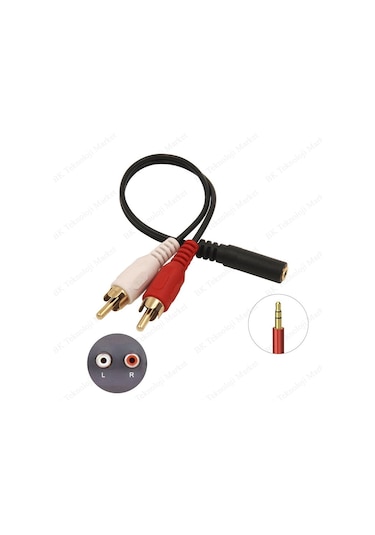 Feriot 3.5mm Stereo Dişi (f) To 2 X Rca Erkek (m)  Ses Kablosu
