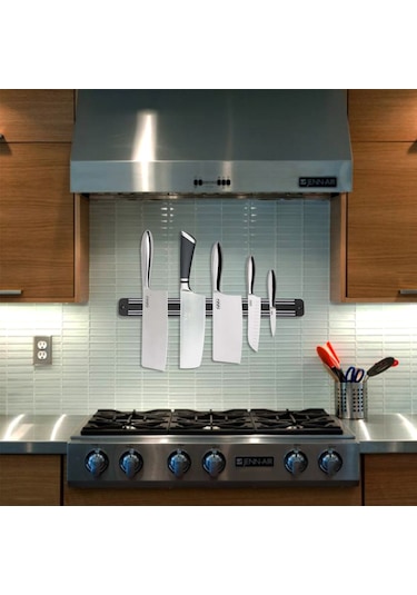 Mıknatıslı Paslanmaz Duvar Bıçak Askısı Standı 33 Cm Aparat 5361 Çok Renkli