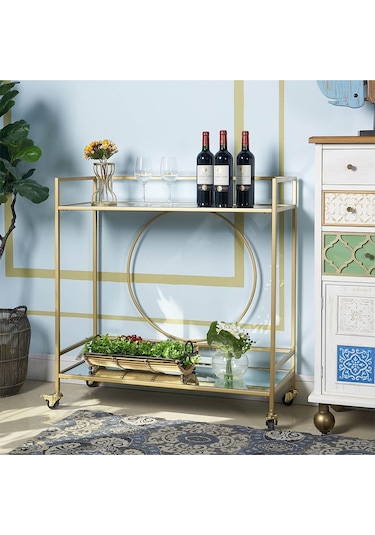 Charlotte Gold Metal Servis Arabası