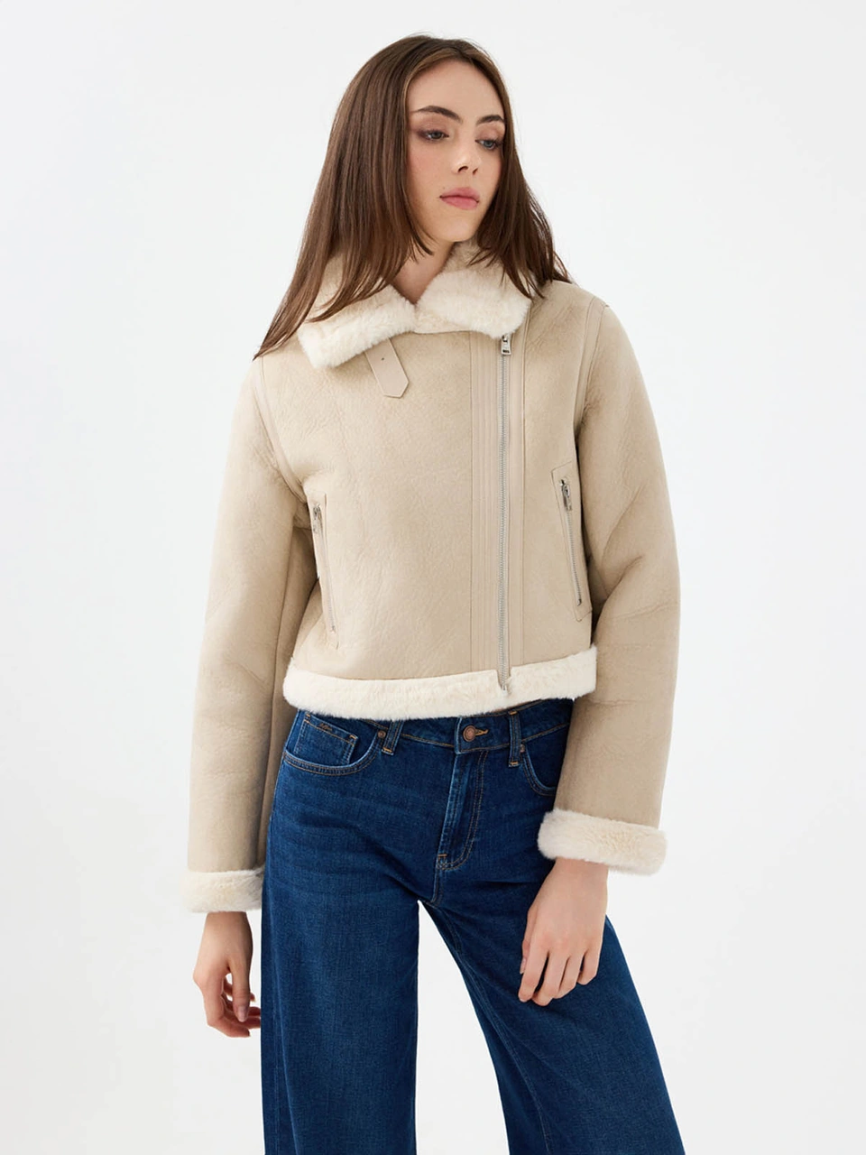 Loft Loose Long Crop Taş Kadın Mont Lf2040674 Taş