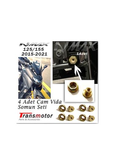Nmax 125-155 Cam Vida Somunu 2015-2022 4 Adet Metal Set