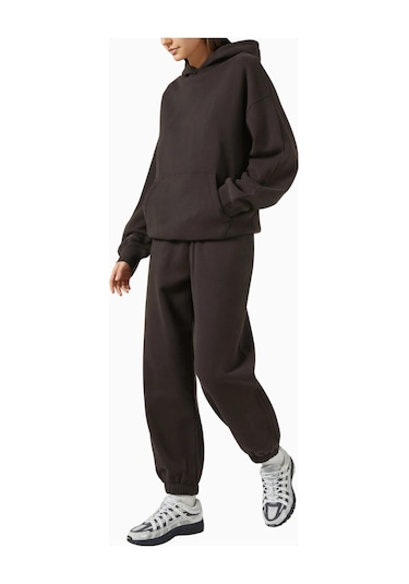 Represent Boyfriend Hoodie, Premium Brushed Fleece Kapüşonlu Sweatshirt Kahverengi