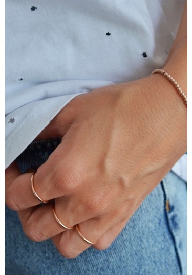 Çıtır Minimal Gümüş Yüzük 925 Ayar Rose Gold - 367221671