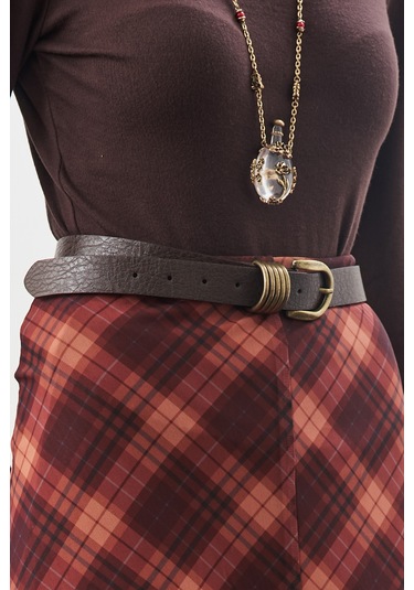 Antik Tokalı Kemer Kahverengi Kahverengi