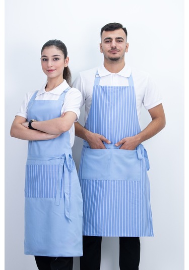 Çift Taraflı Ayarlanabilir Düğmeli Arkadan Bağcıklı Önlük Mint