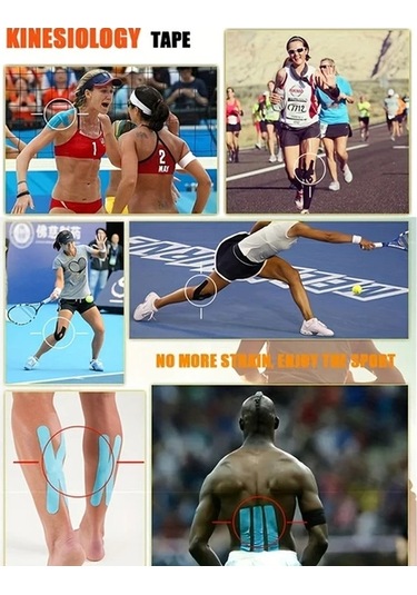 Elmpaly Pembe Spor Kinesiyoloji Bant 5cm X 500cm Kas Eklem Desteği Jimnastik Koşu Pembe