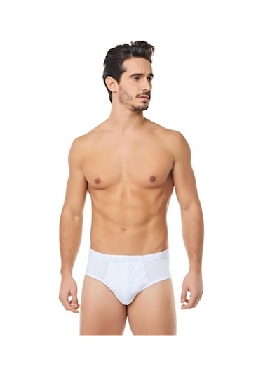 Güryıldız 12 Adet Mevsim Erkek Penye Slip Külot Beyaz 34501