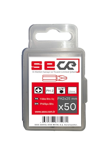 Sece 1/4'' Yıldız Bits Uç Ph2x25 Mm 50 Adet