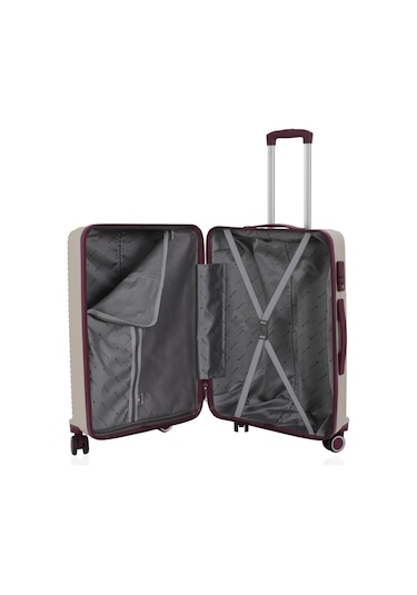 Mçs Polipropilen 2li Valiz Seti Kabin & Makyaj V374 S21yy1000134-set 11148 Kemik/mürdüm Kemik - Mürdüm