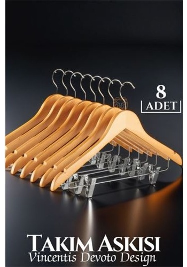 Modacar Takım Askısı Ceket Etek Pantolon Kıskaçlı 8 Adet Vincentis Devoto Design