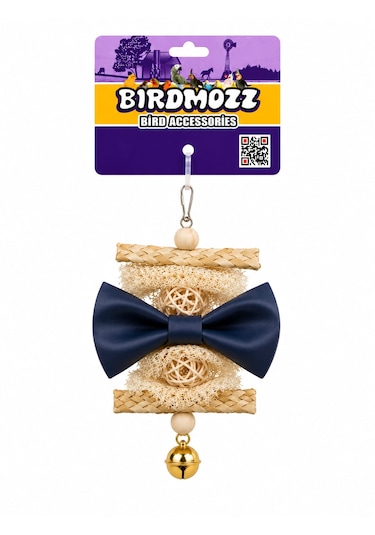 Birdmozz Premium Doğal Kabak Lifli Fiyonklu Kuş Oyuncağı