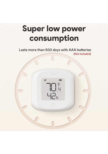 Zigbee Sıcaklık Lcd Ekranlı Akıllı Sıcaklık Nem Monitörü Beyaz