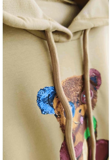 Triliya Kız Çocuk Kapşonlu Mevsimlik Likralı Eşofman Takımı 4-12 Yaş 001