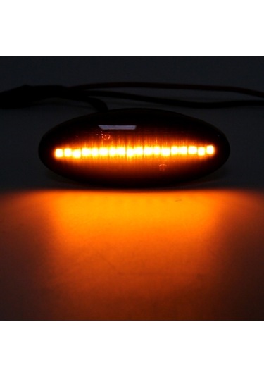 Sones 2 Adet Dc12v / 3 W Araba Led Dinamik Flaşör Yan Işıklar Akan Su Dönüş Sinyal Işığı Nissan, Amber Işık Siyah