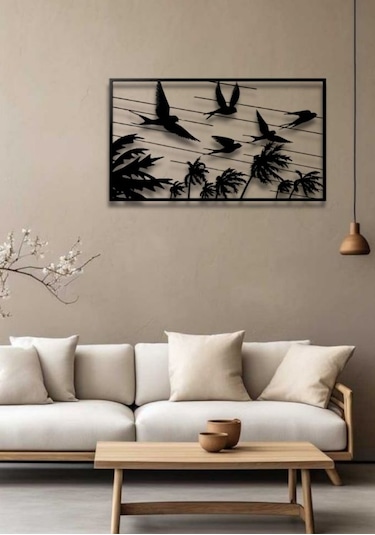Modern Stil Kuşlar Metal Duvar Dekoru Tablo