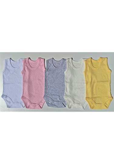 Özdemirlitekstil Jakarlı Klimalı Askılı Çıtçıtlı Badi (5 Li Paket) Beyaz