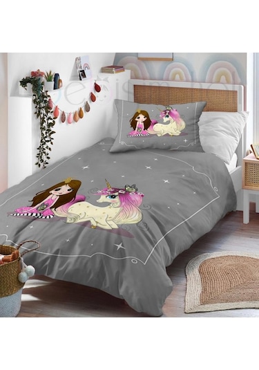 Prenses Kız Pony Tek Kişilik Nevresim Takımı