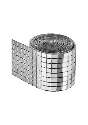 Büro Ev Ofis Etkinik Dekoru İçin 30x30cm Yapışkanlı Kare Silver Cam Mozaik Fayans Aynalı Dekor Panel