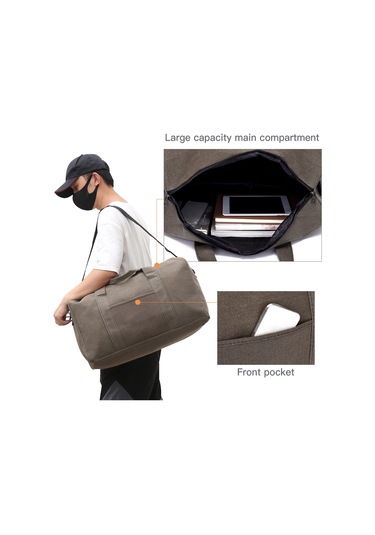 Seyahat Spor Çantası Büyük Kapasiteli Kanvas Seyahat Large Siyah Siyah