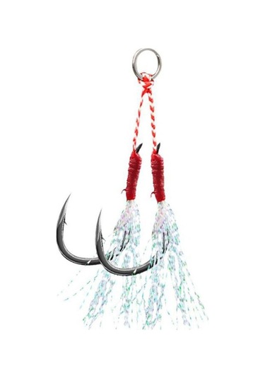 Novahub Parlak Tüylü Çelik Çift Kancalı Olta İğnesi - 10 Adet 20 - Balık Avı İçin Harika