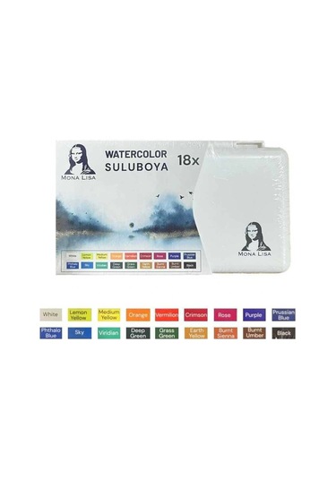 Supertrend Mona Lisa Profesyonel Tablet Sulu Boya Seti 18 Renk Görsel Rengi