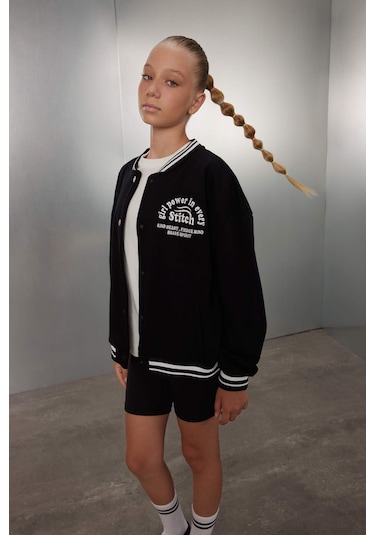 Defacto Kız Çocuk Kolej Yaka Kalın Kumaş İçi Yumuşak Tüylü Bomber Hırka A4816A824AUBK81 Siyah Defacto Kız Çocuk Kolej Yaka Kalın Kumaş İçi Yumuşak Tüylü Bomber Hırka A4816A824AUBK81 Siyah