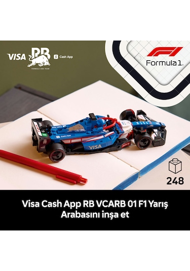 LEGO® Speed Champions Visa Cash App RB VCARB 01 F1® Yarış Arabası 77246 - Yetişkinler için Koleksiyonluk Yarış Arabası Yapım Seti (248P)