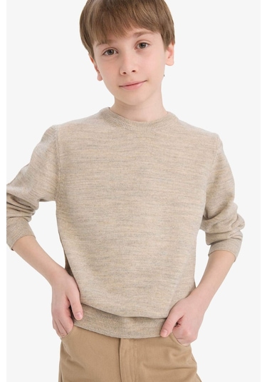 Defacto Erkek Çocuk Bisiklet Yaka Triko Kazak A4992a825wnbg50 Bej