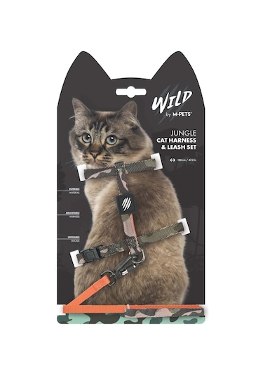 M-pets Wıld Jungle Kedi Göğüs Tasması Set