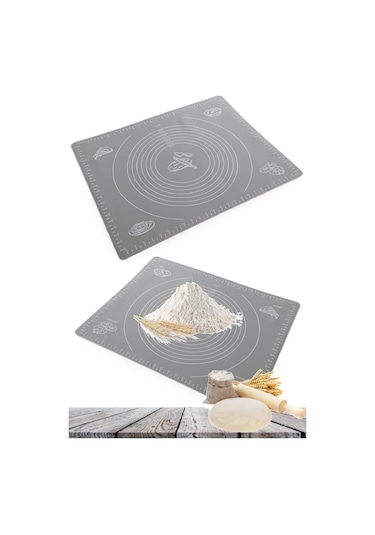 Tilbe Home Silikon Hamur Açma Matı Gri