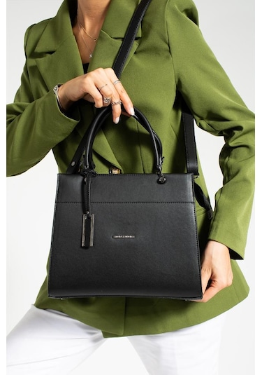 Kadın Omuz Çantası 30 25 Cm Kutu Model Çapraz Askılı Postacı Çanta Mega Çanta Business Kol Çantası Siyah