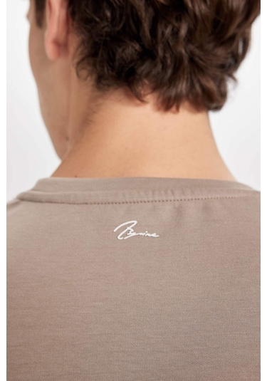 DeFacto Regular Fit Bisiklet Yaka Baskılı Ağır Kumaş Kısa Kollu Tişört C6139AX24AUBG73