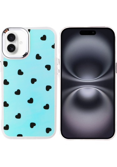 Ardemix İphone Uyumlu 16 Kılıf Airbag Tasarımlı Ardx Hadra Kapak - Kalp Kalp