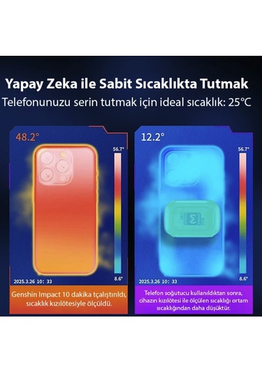 Bataryalı Yüksek Soğutma Telefon Soğutucu Fan Oyun Gaming Youtuber Yayıncılar Memo