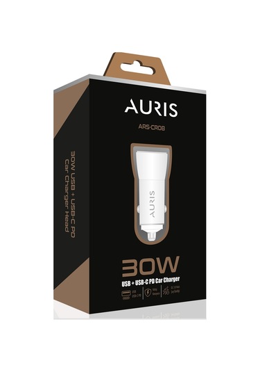 Auris CR08 30 W PD Yüksek Hızlı Oto Çakmaklık Araç Şarj Cihazı