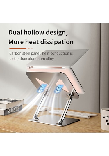 L306 Tabletler Ayarlanabilir Stand, 17,3 İnçe Kadar Dizüstü Bilgisayarlar Taşınabilir Isı Dağılımı Masa Tutucu Gümüş