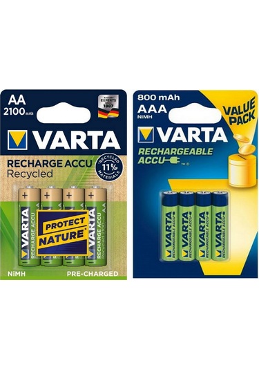 Varta 4*2100 Mah Aa 4*800 Mah Aaa Şarjlı Pil