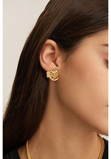 Chavin Gold Bijuteri Retro Tarz Bayan Küpe Ev21sr Gold