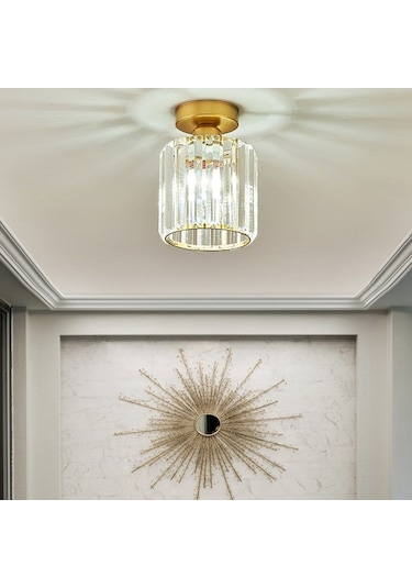 Modern Kristal Tavan Lambası Tavana Yakın Aydınlatma Armatürü Koridor Aydınlatmaları Yatak Odası Banyo Giriş Balkon Koridor Koridor E27 Soketli Ampul Dahil Değildir Altın