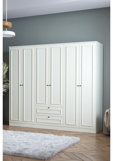 Sarmobi Mira 6 Kapaklı 2 Çekmeceli Dolap 54mra600103ayay Bej