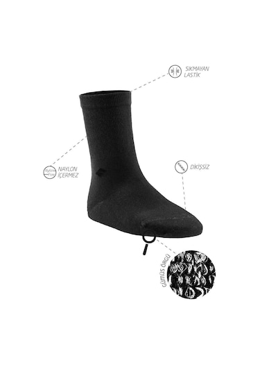 Bonny Silver Soket Gümüş Çorap -3'lü Paket Füme