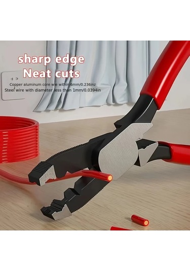 Willowhaven Kırmızı Çok Amaçlı Pense: Pas Sökme, Kaymaz Vidalama, Tel Kesme Ve Sıyırma, İnşaat Ve Tamir