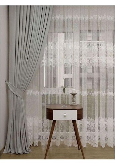 Açık Gri Ada Fon Perde Normal Pile 1'e 2,5 Pile-açık Gri Açık Gri