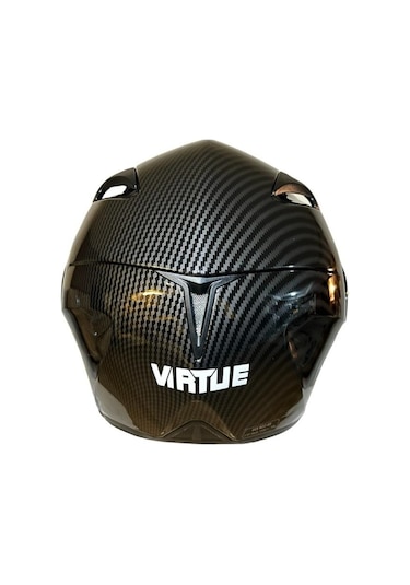 Vırtue Ece Belgeli Vizörlü Çene Açılır Kask Karbon Gri