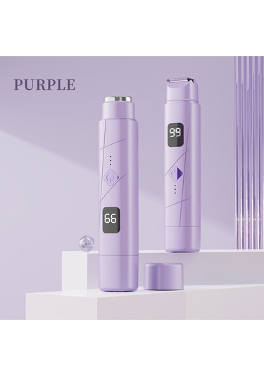 Epilatör Bayan Çift Başlı Tıraş Cihazı Özel Kasık Kılı Düzeltici Elektrikli Kazıyıcı Erkek Ve Kadın Epilasyon Aleti Çift Başlı Mor Lcd İngilizce