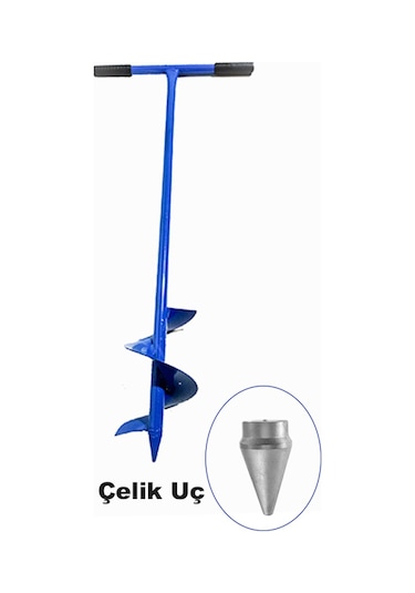 Toprak Burgu Makinesi 15 CM Direk ve Fidan Dikme Aleti Sabit Kollu