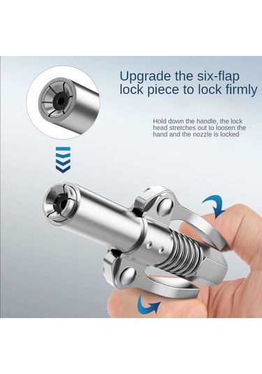 Çift Mandallı Hortumlu Gres Pompa Ucu Gres Tabanca Ucu Memesi Yağ Tabanca Ucu