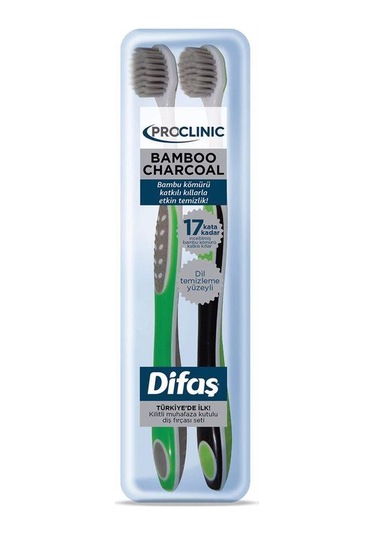 Difaş Proclinic Bamboo Charcoal Yumuşak Diş Fırçası 2'li